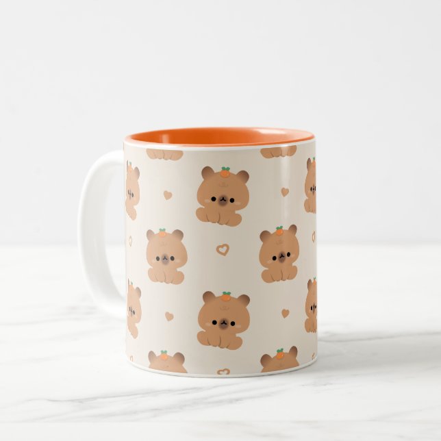 Tasse 2 Couleurs Cute Capybara (Devant gauche)