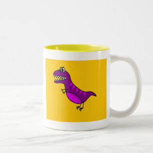 Tasse 2 Couleurs Cute cartoon angry purple dinosaure