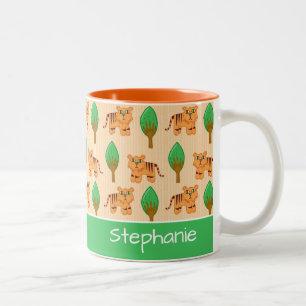 Tasse 2 Couleurs Cute Cartoon Motif Tiger Personnalisé