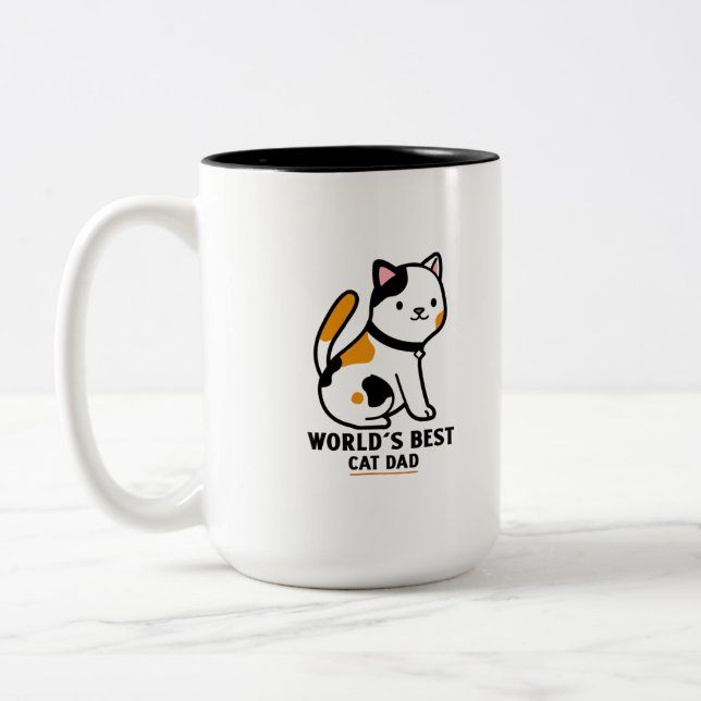 Tasse 2 Couleurs Cute cat kitten best dad (Gauche)