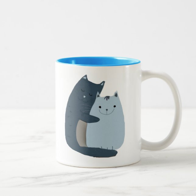 Tasse 2 Couleurs Cute Cats Cuddart (Droit)