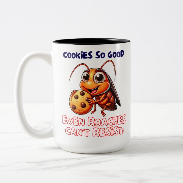 Tasse 2 Couleurs Cute Cockroach Cookie Dessin Dessert (Gauche)