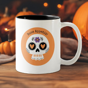 Tasse 2 Couleurs Cute crâne de sucre Halloween