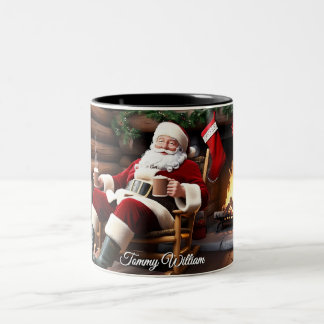 Tasse 2 Couleurs Cute Festive Vintage Noël traditionnel