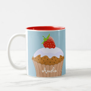 Tasse 2 Couleurs Cute fraise Bun personnalisé