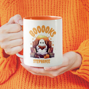 Tasse 2 Couleurs Cute Funny Halloween Ghost lecture Livres personna