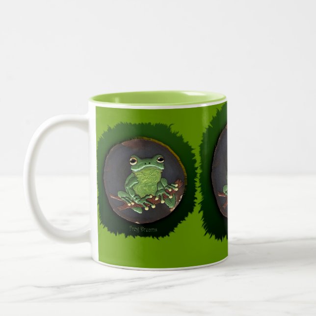 Tasse 2 Couleurs Cute Green Tree Frog Les amoureux des animaux Gift (Gauche)