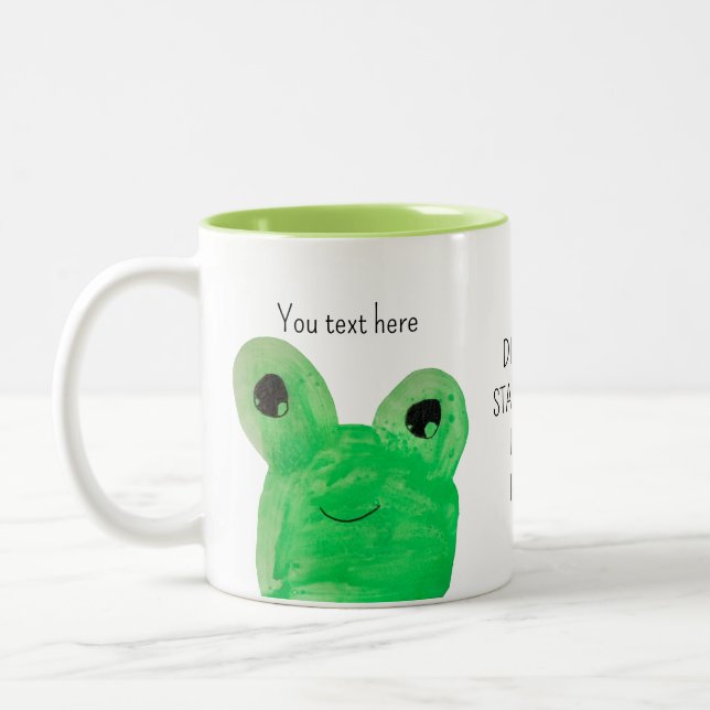 Tasse 2 Couleurs Cute grenouille Dream Big Personnalisé (Gauche)