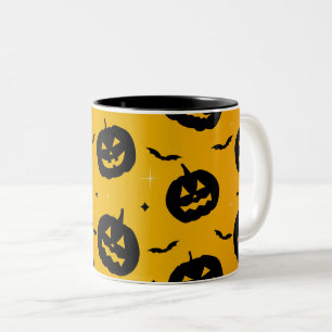 Tasse 2 Couleurs Cute Halloween Citrouilles noirs et Motif chauves-