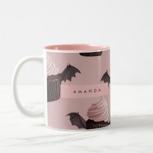 Tasse 2 Couleurs Cute Halloween Éffrayant chauve-souris Cupcake per