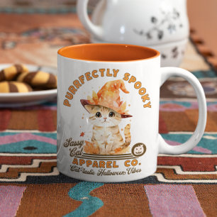 Tasse 2 Couleurs Cute Halloween moderne Éffrayant Kitty Chat Lover