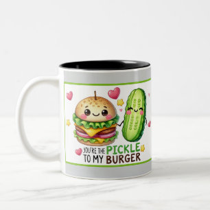 Tasse 2 Couleurs Cute Kawaii Pickles et Burgers
