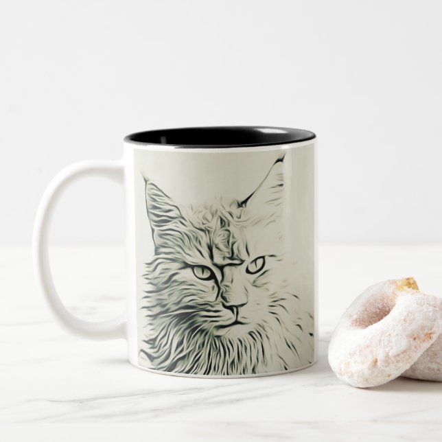Tasse 2 Couleurs Cute Kitty (Avec donut)