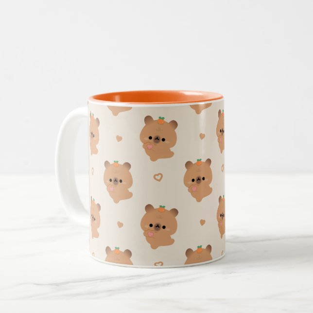 Tasse 2 Couleurs Cute Love Capybara (Devant gauche)