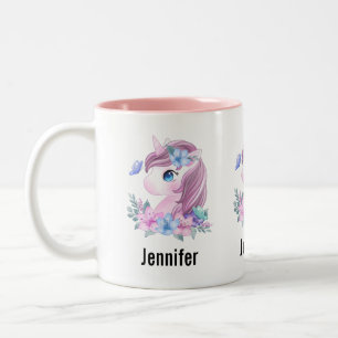 Tasse 2 Couleurs Cute & Magique Baby Unicorne avec gros yeux