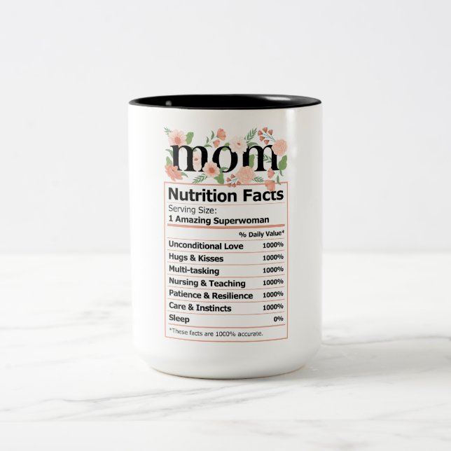 Tasse 2 Couleurs Cute Mom Nutrition Facts (Centre)