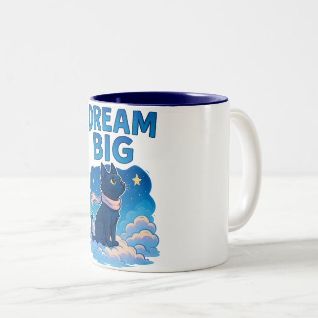 Tasse 2 Couleurs Cute Motivational Cat Art (Devant droit)
