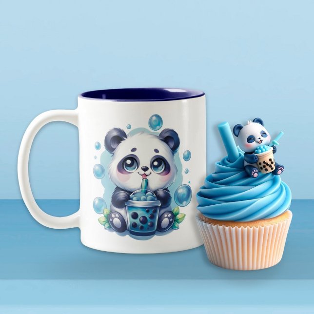 Tasse 2 Couleurs Cute Panda et Blue Boba Bubble Tea (Créateur téléchargé)