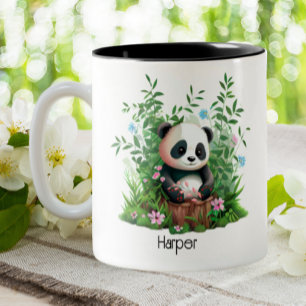 Tasse 2 Couleurs Cute Panda personnalisée