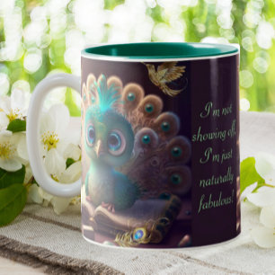 Tasse 2 Couleurs Cute Peacock Funny Naturellement Fabuleux Devis Pe