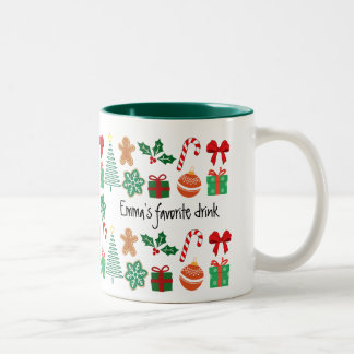 Tasse 2 Couleurs Cute Personalized Christmas