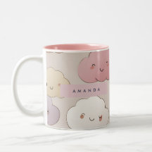 Cute personnalisée Kawaii Pastel Nuages souriants