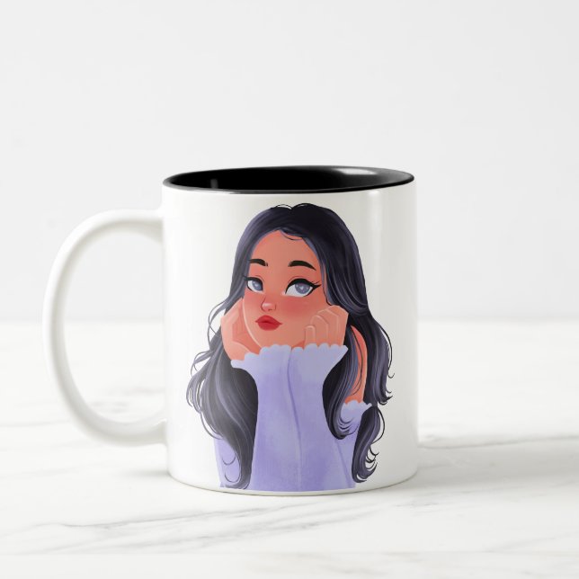Tasse 2 Couleurs Cute Pose Musique (Gauche)