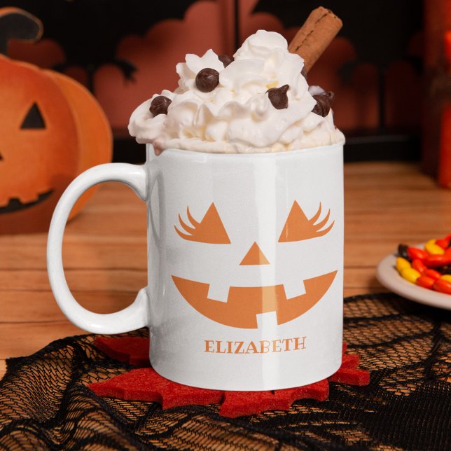 Tasse 2 Couleurs Cute Pumpkin Smile Halloween (Créateur téléchargé)