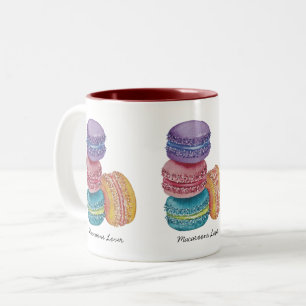 Tasse 2 Couleurs Cute Rainbow Macaroons In Watercolor