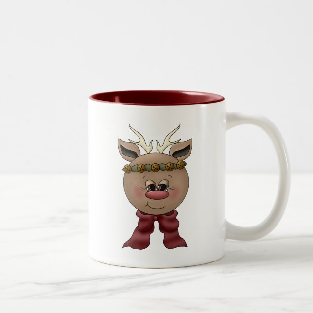 Tasse 2 Couleurs Cute Reindeer (Droit)