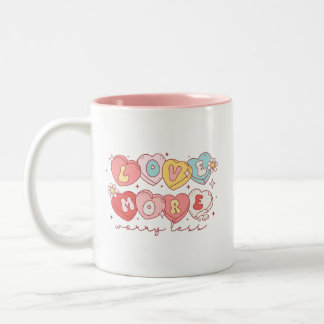 Tasse 2 Couleurs Cute Retro Aimer Plus, S'Inquiéter Moins De Café M