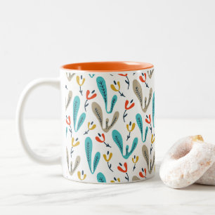 Tasse 2 Couleurs Cute Retro Floral Botanique