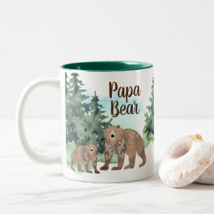 Tasse 2 Couleurs Cute Scandi Ours Bois Forêt Papa Ours