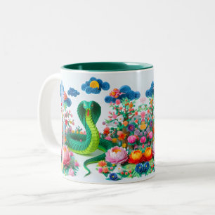 Tasse 2 Couleurs Cute serpent du Nouvel An chinois 2025 2TM4