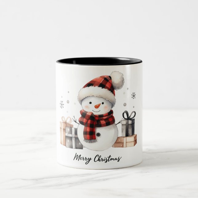 Tasse 2 Couleurs Cute Snowman /Joyeux Noël (Centre)
