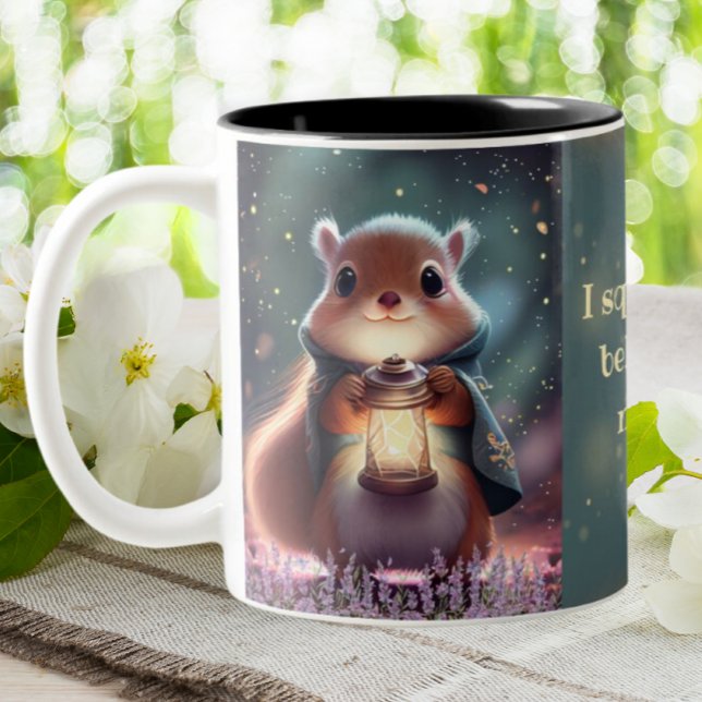 Tasse 2 Couleurs Cute Squirrel Whimsical Moderne Personnalisé (Créateur téléchargé)