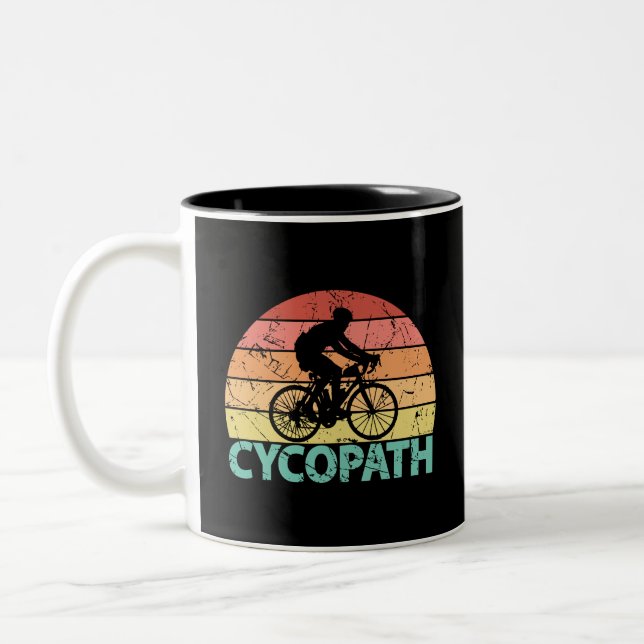 Tasse 2 Couleurs Cyclisme amusant Cycopath (Gauche)