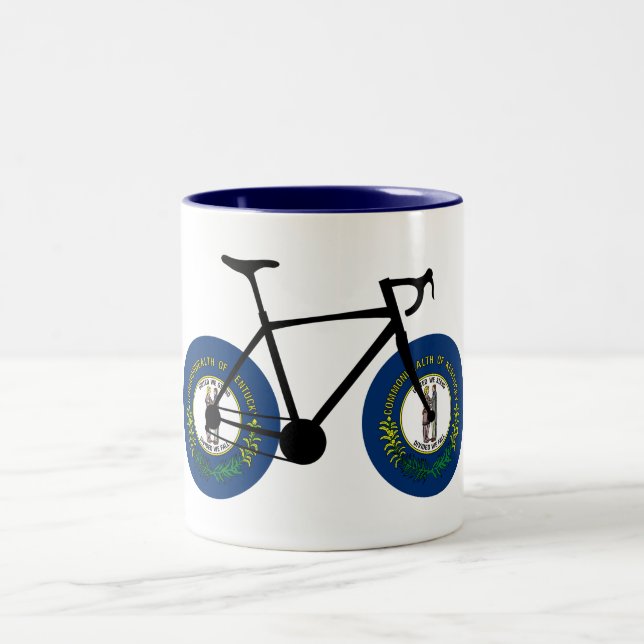 Tasse 2 Couleurs Cyclisme sous le drapeau du Kentucky (Centre)