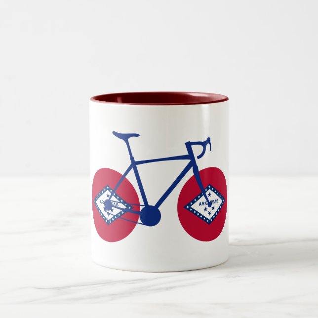 Tasse 2 Couleurs Cyclisme sur le drapeau de l'Arkansas (Centre)