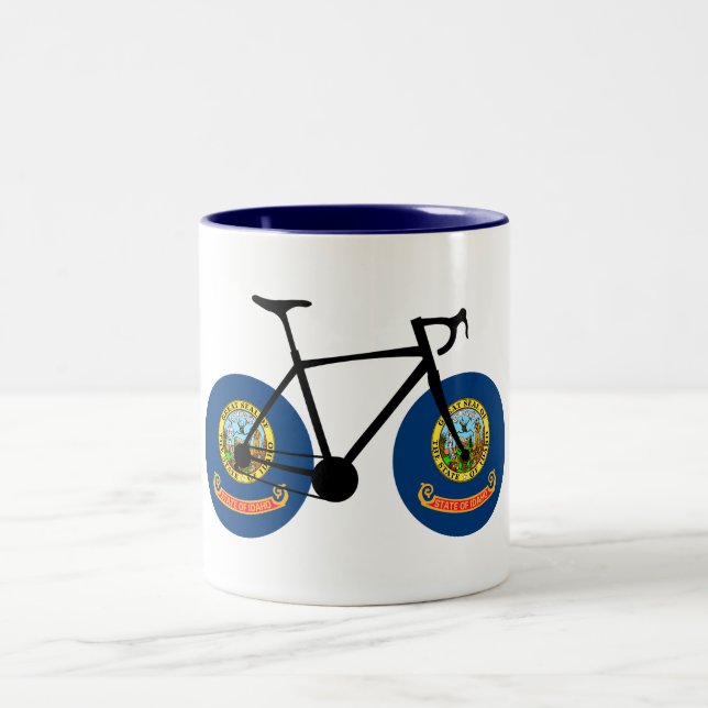 Tasse 2 Couleurs Cyclisme sur le drapeau de l'Idaho (Centre)