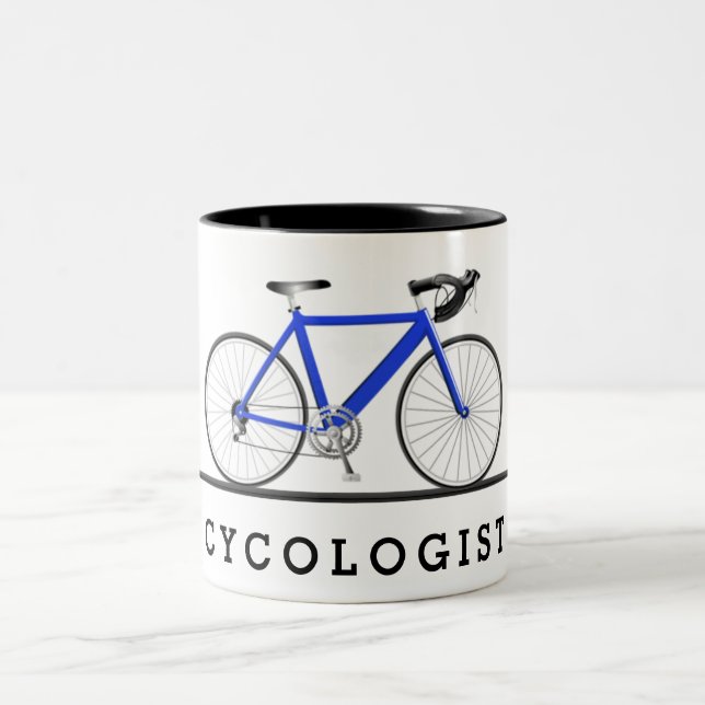 Tasse 2 Couleurs Cyclisme with blue bicycle (Centre)