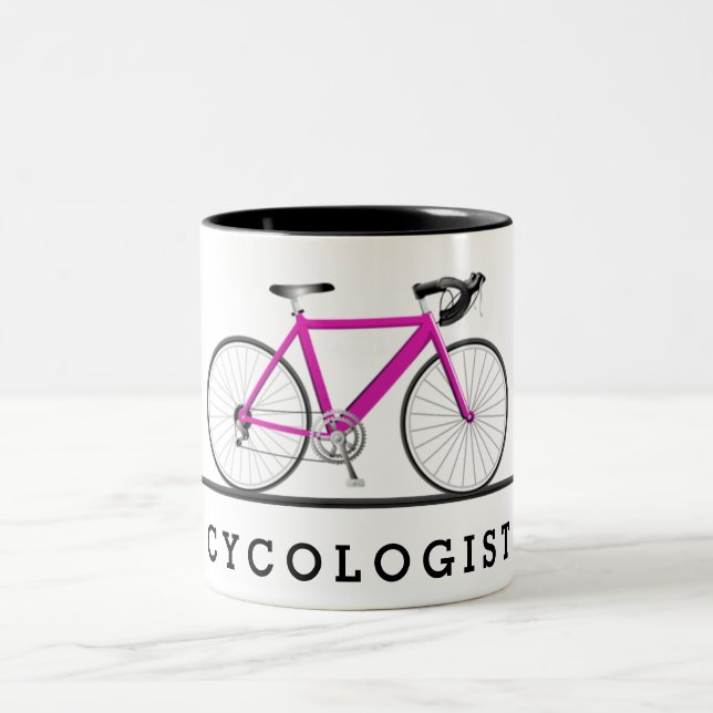 Tasse 2 Couleurs Cyclisme with pink bicycle (Centre)