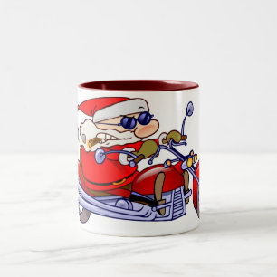 Tasse 2 Couleurs Cycliste Père Noël