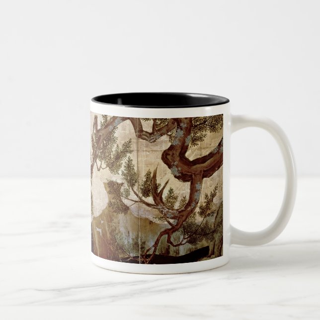 Tasse 2 Couleurs Cypress par Kano Eitoku, période de Muromanchi (Droit)