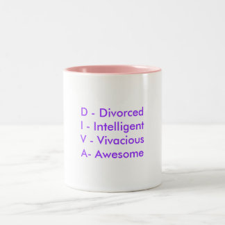Tasse 2 Couleurs D - DivorcedI - IntelligentV - VivaciousA-