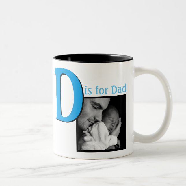 Tasse 2 Couleurs D est pour papa (Droit)
