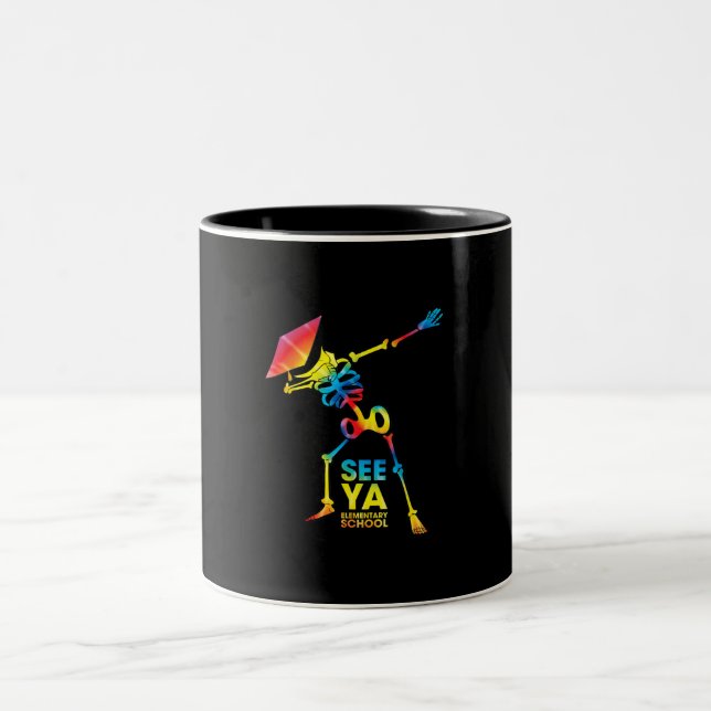 Tasse 2 Couleurs Dab Dance Skeleton Tie Dye Dabbing Graduate Skull (Centre)