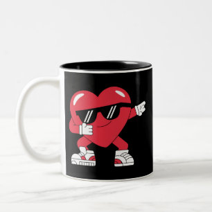 Tasse 2 Couleurs Dabbing Coeur drôle Cadeaux Valentines Jour