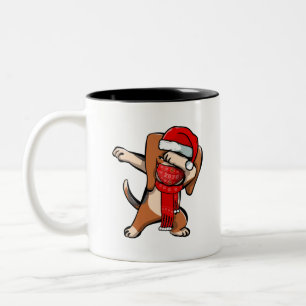 Tasse 2 Couleurs Dabing Beagle Wears Visage Masque Dab Dance Cute C