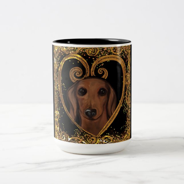 TASSE 2 COULEURS DACHSHUND   (Centre)